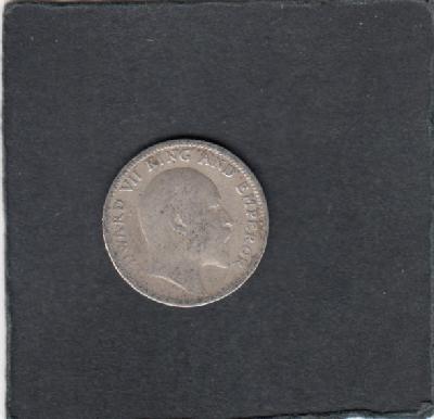 Beschrijving: 1/4 Rupee  EDWARD VII
